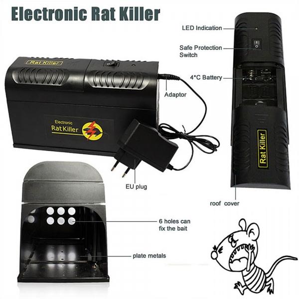 High-Tech Electronic Rat Trap with EU Plug Adapter