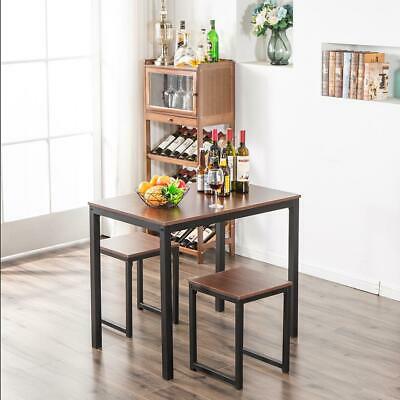 Modern 3-Piece Metal Dining Set with Natural Style