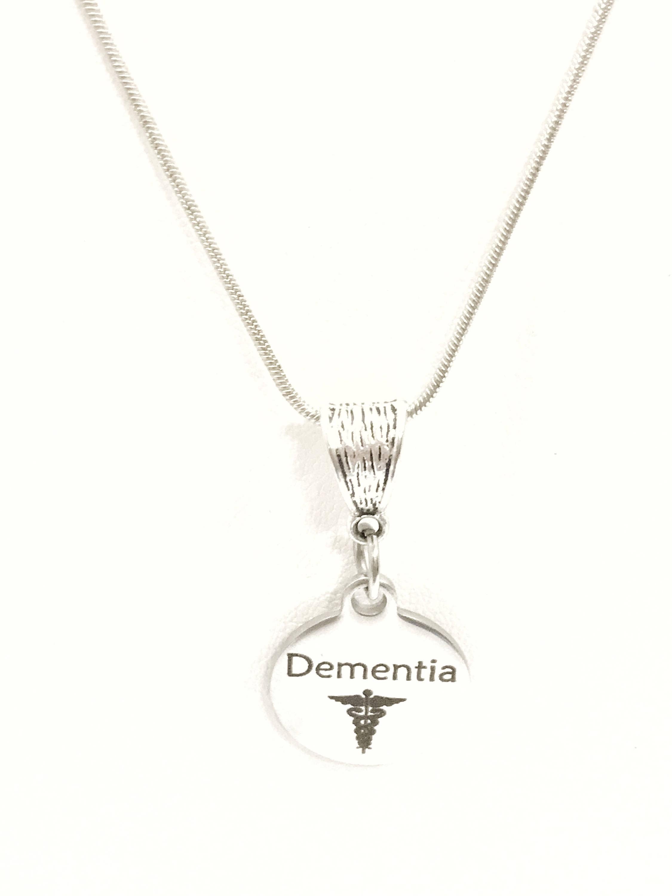Stainless Steel Dementia Awareness Pendant Necklace