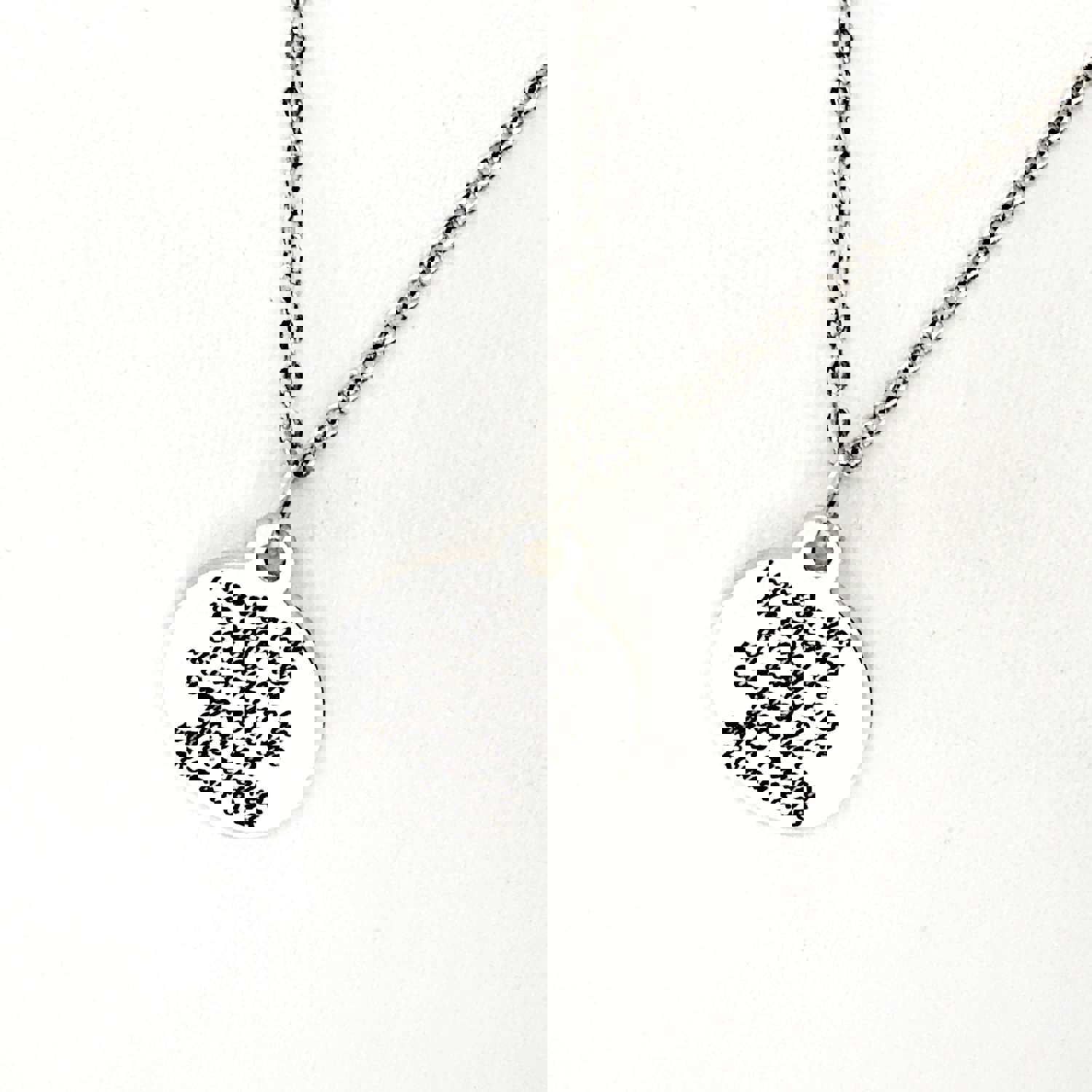 Stainless Steel Engraved Scripture Necklace, Romans 8:18
