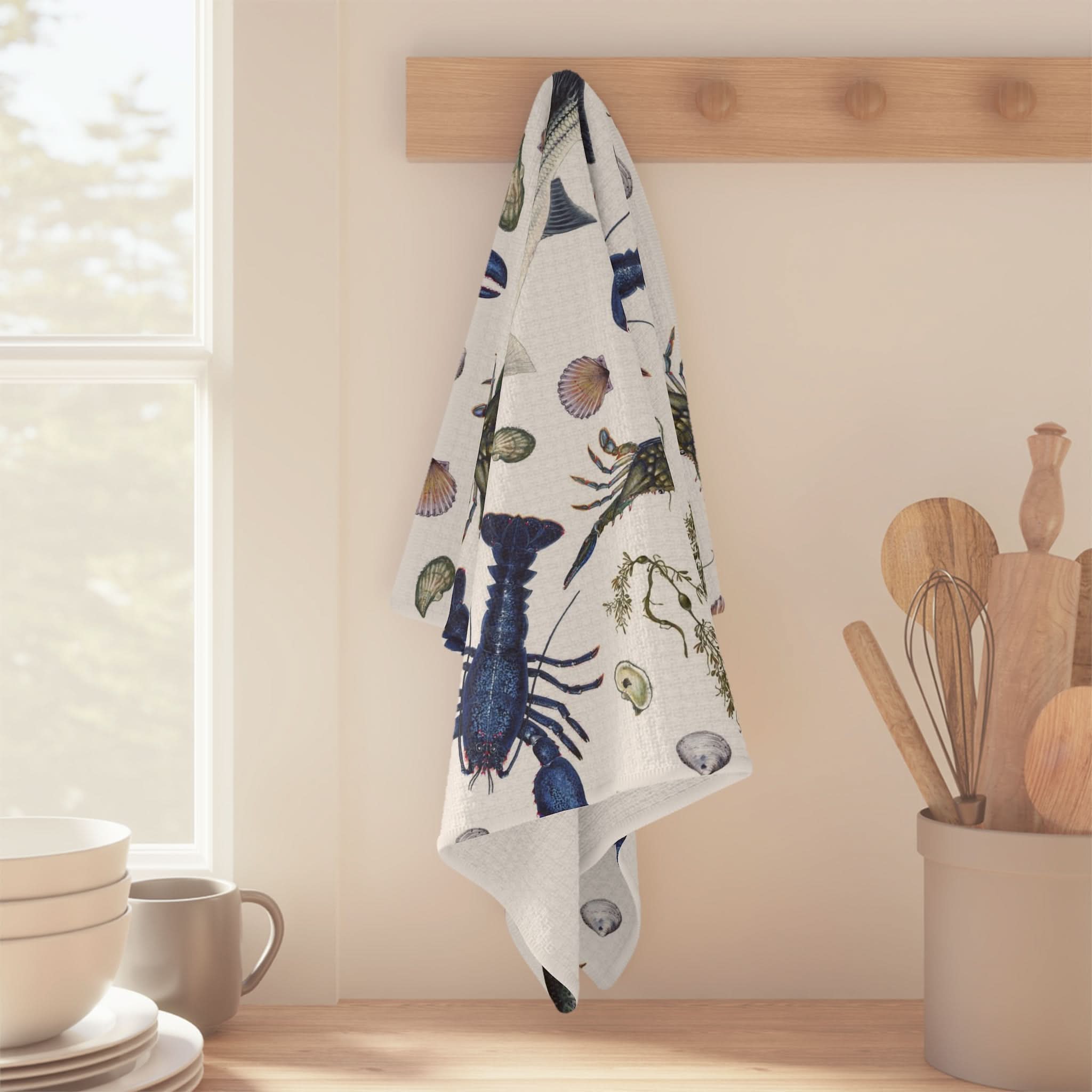 Vibrant & Absorbent NE Seafood II Kitchen Towel