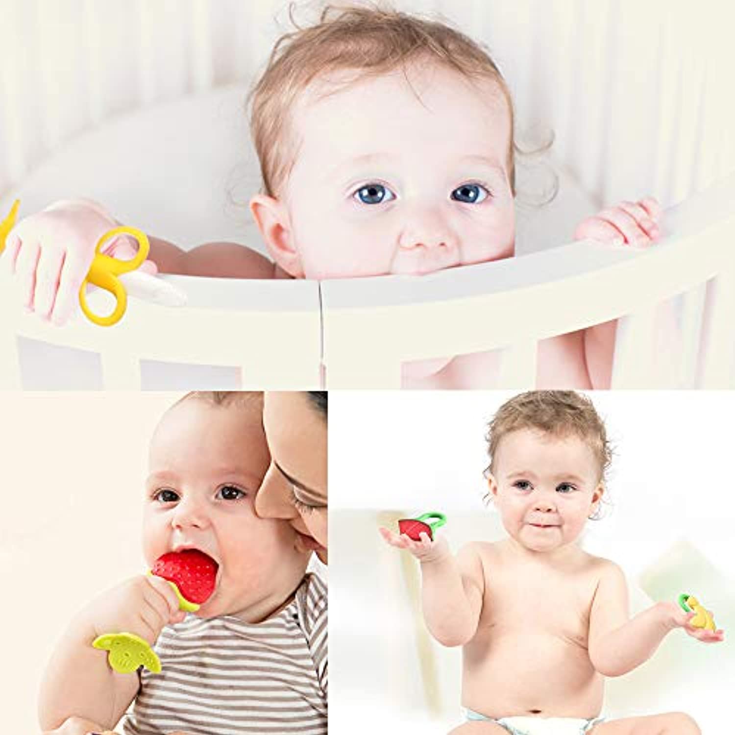 Baby Silicone Teething Set with Finger Toothbrushes - BPA Free, 9 Pieces