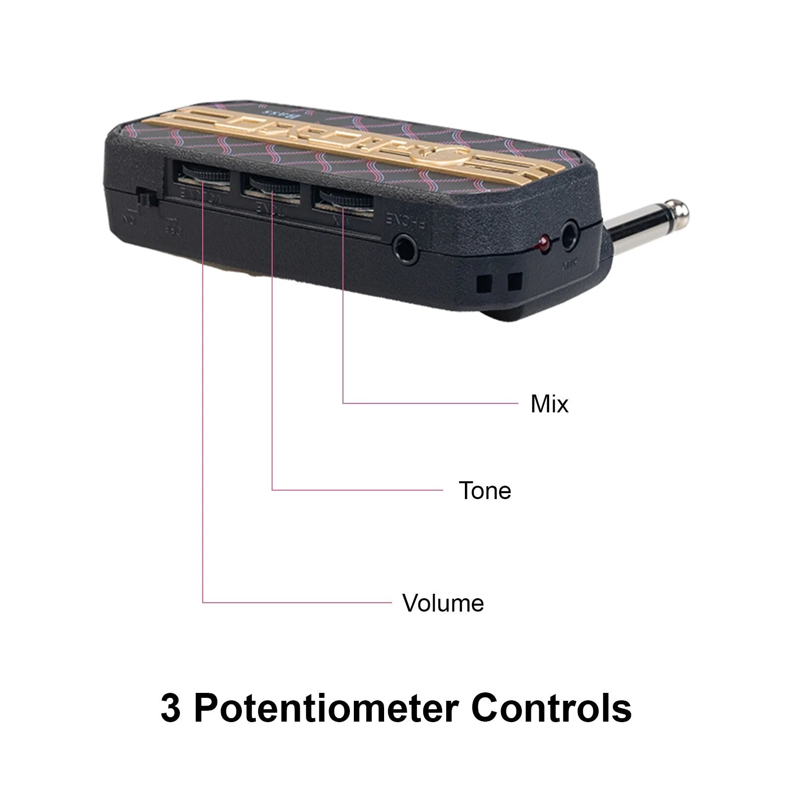 Portable Bass Headphone Amplifier with 3.5mm Jack for Electric Bass