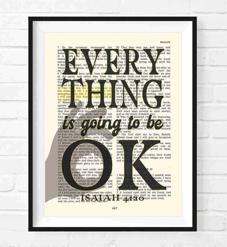 Inspirational Isaiah 41:10 Art Print - Christian Scripture Wall Decor