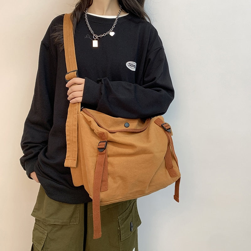 Stylish Large Capacity Canvas Shoulder Bag for Women 2023