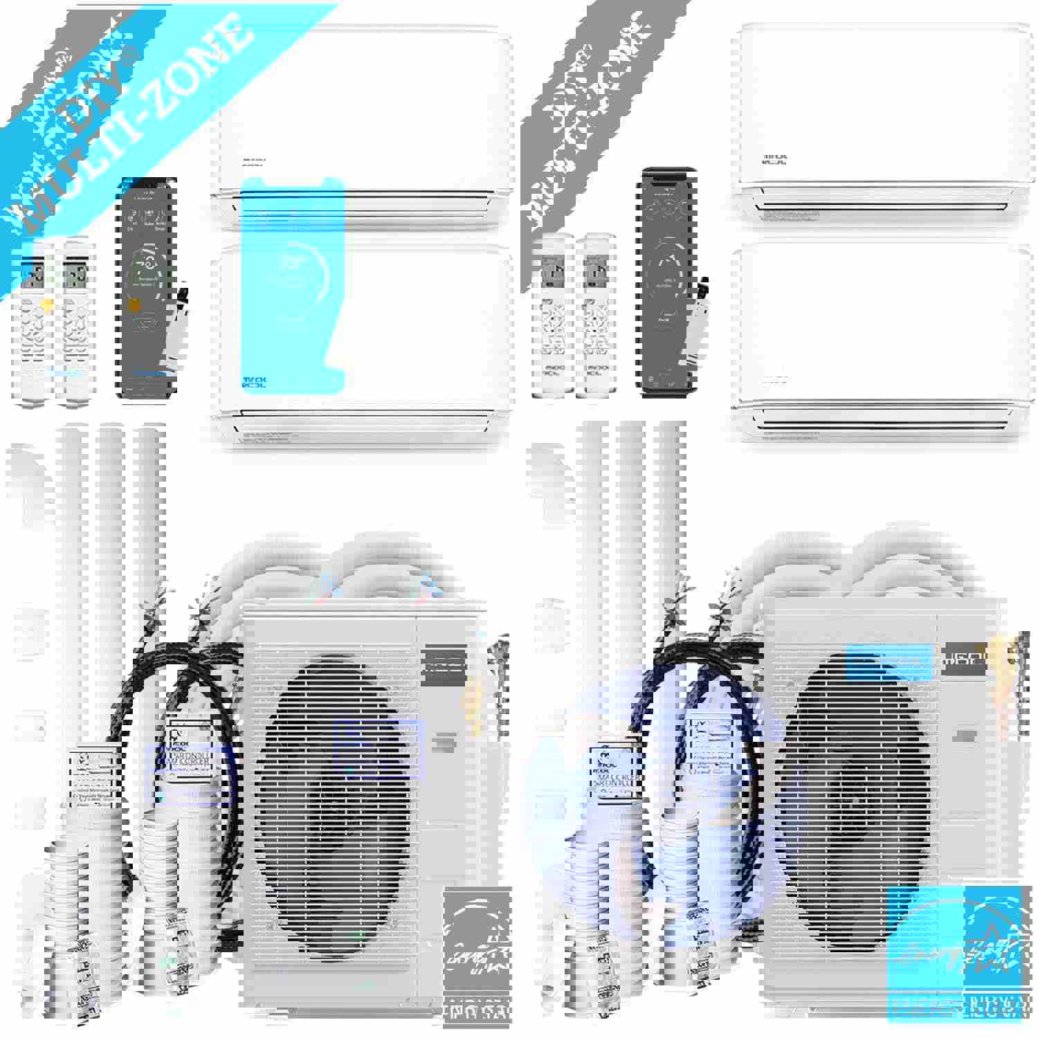 MrCool DIY 4th Gen 27K BTU 3-Zone Ductless Heat Pump System Bundle