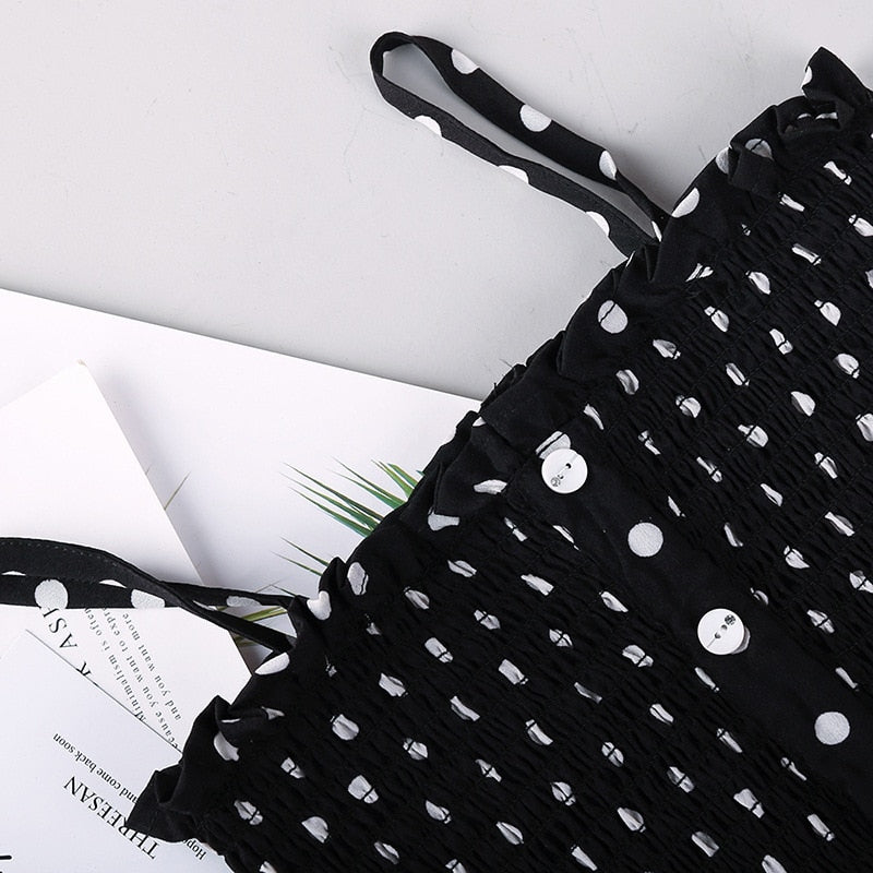 Girls Polka-Dot Summer Suspender Dress