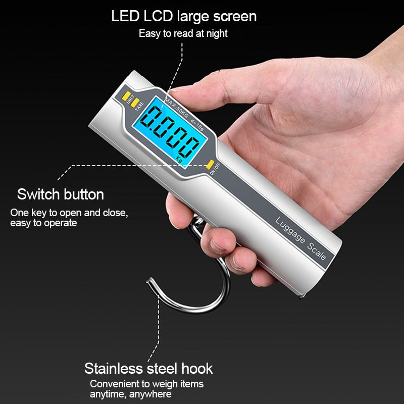 Portable Digital Luggage Scale with Tape Measure