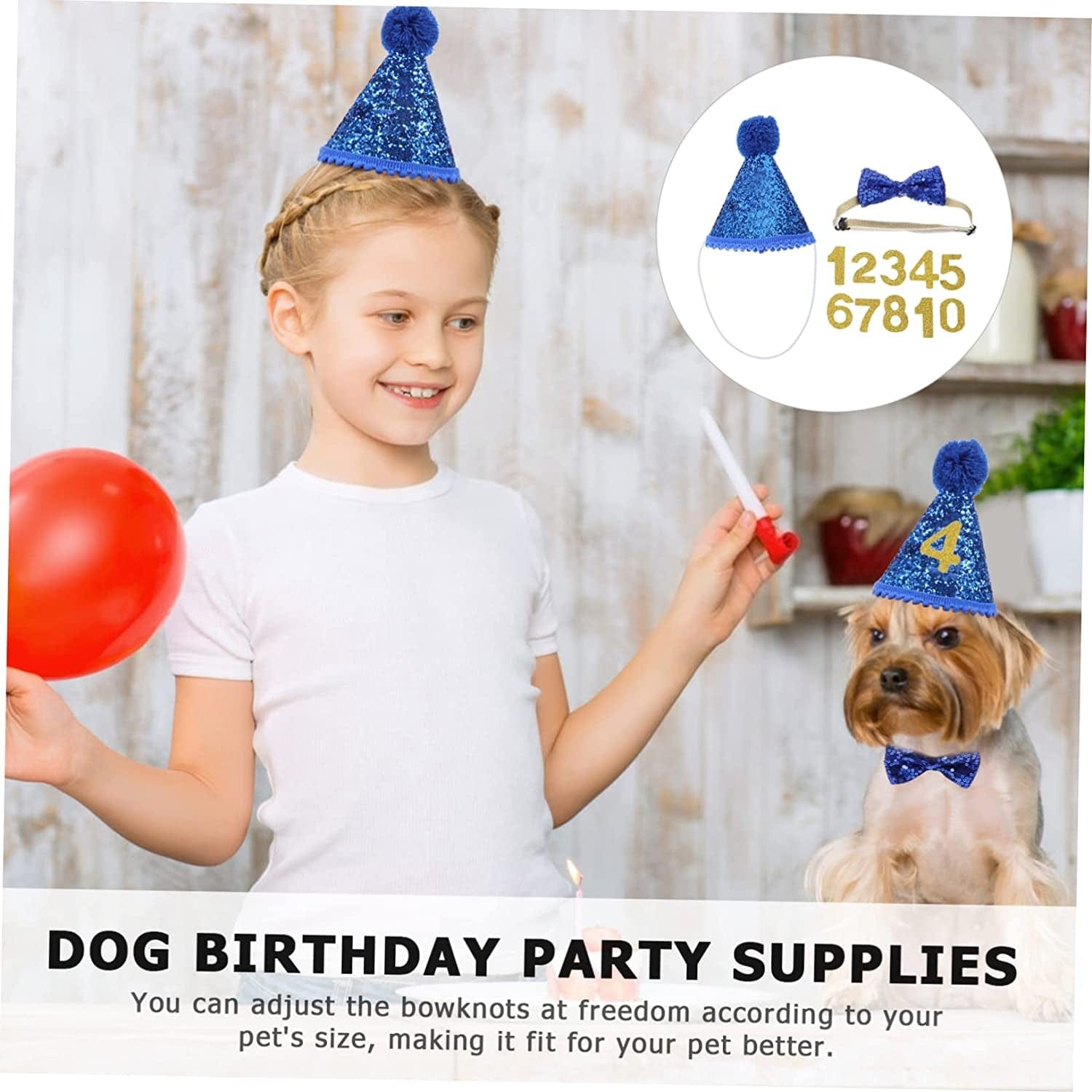 Adorable Pet Birthday Hat & Bowtie Set for Celebrations