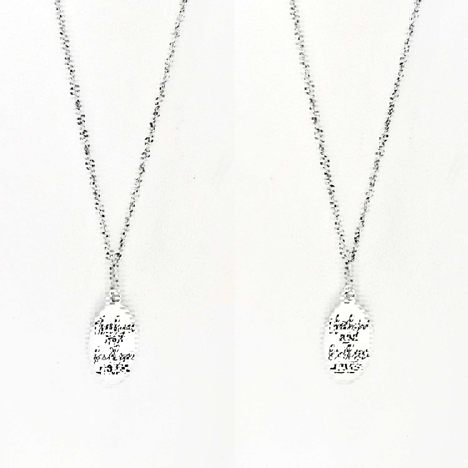 Stainless Steel "Thank You Mom" Engraved Pendant Necklace