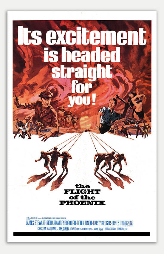 Vintage 1966 Flight of the Phoenix Movie Poster - 11 x 17