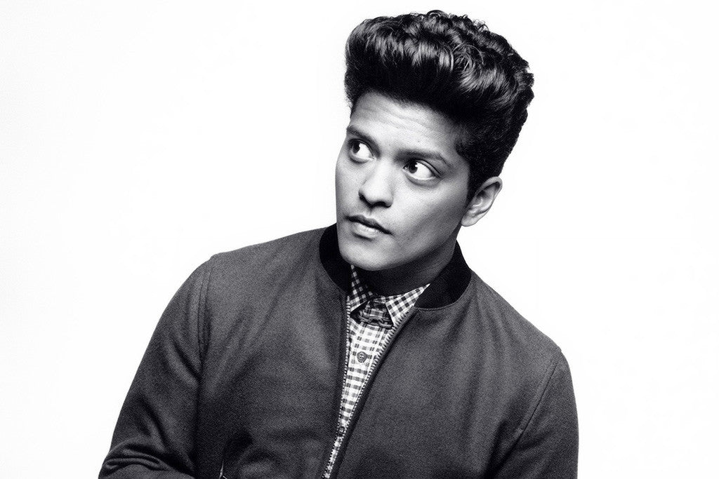 Stylish Bruno Mars Black and White Music Poster