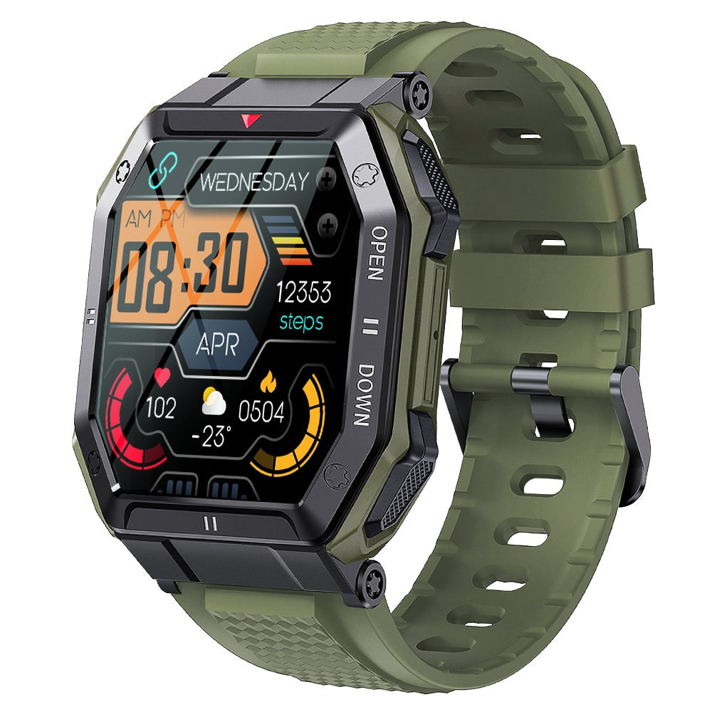 Rugged NEKTOM KE1 Smart Watch for Men - Waterproof, Heart Rate Monitor, Sport Tracking