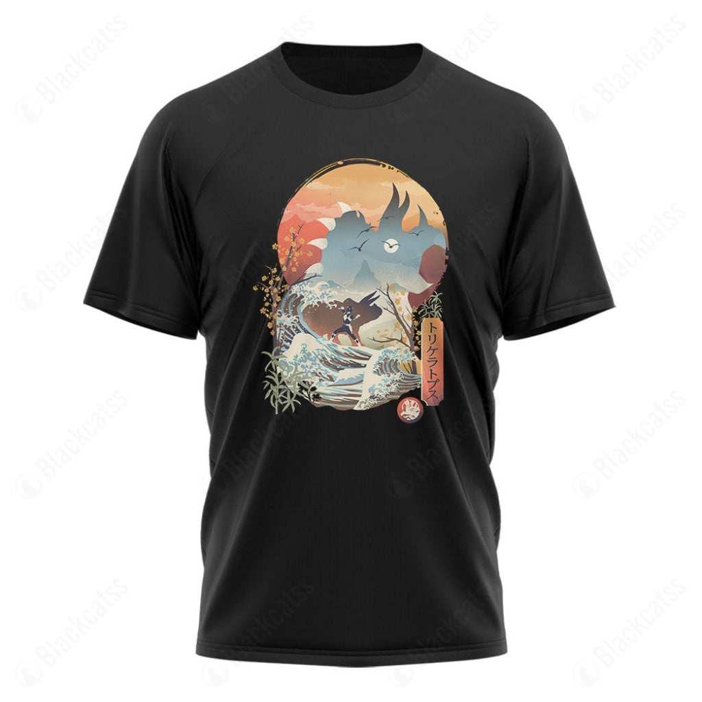 Blue Ranger Ukiyo-Inspired Graphic T-Shirt