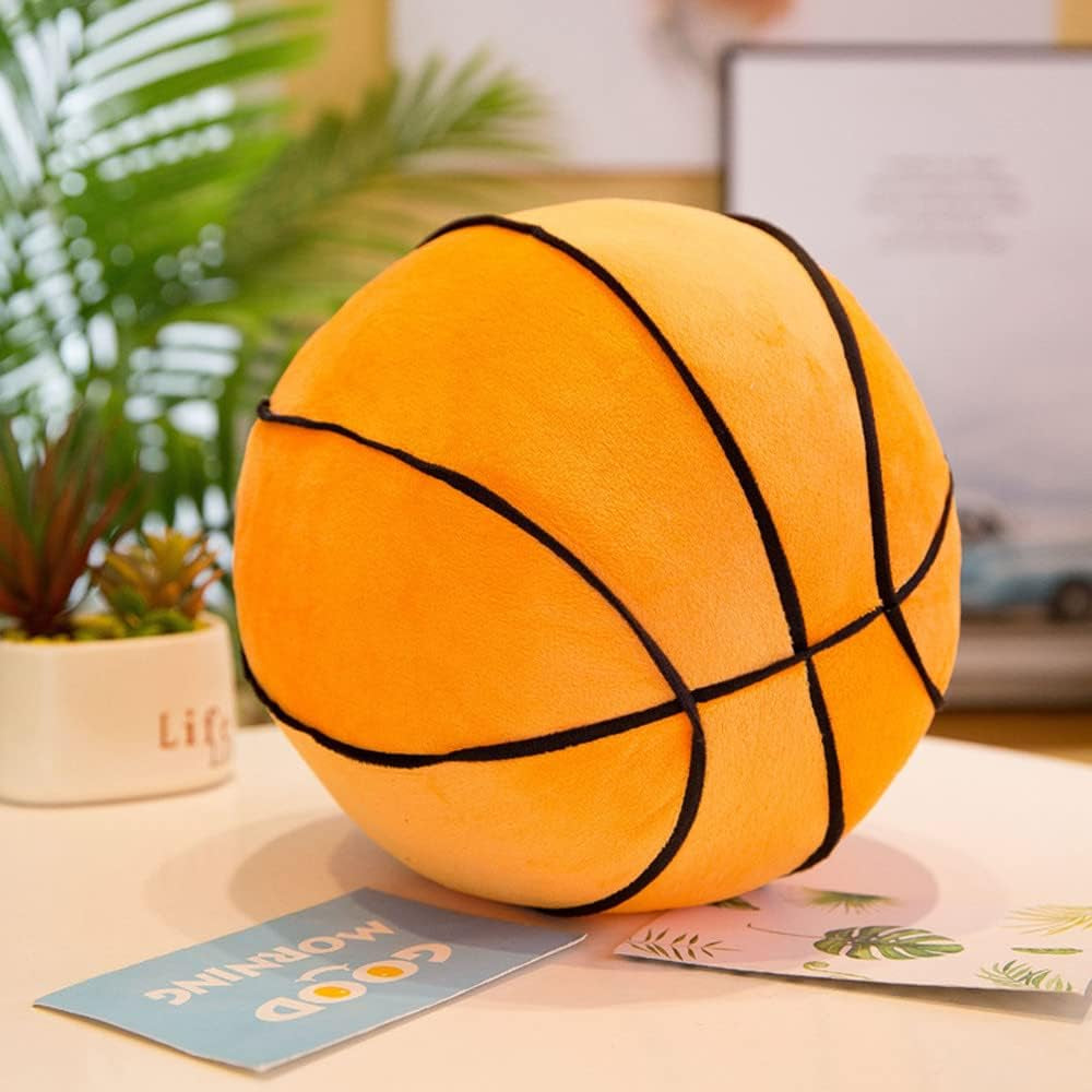 XIYUAN 11.8Inch Plush Basketball Pillow, Soft & Cuddly Sports Decor for Kids