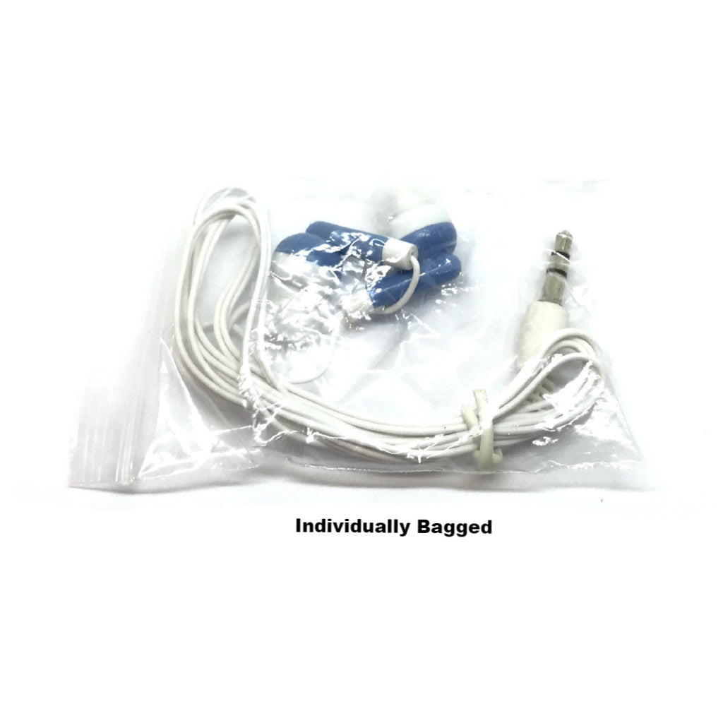Blue Stereo Earbud Headphones - High-Quality Sound for All Devices