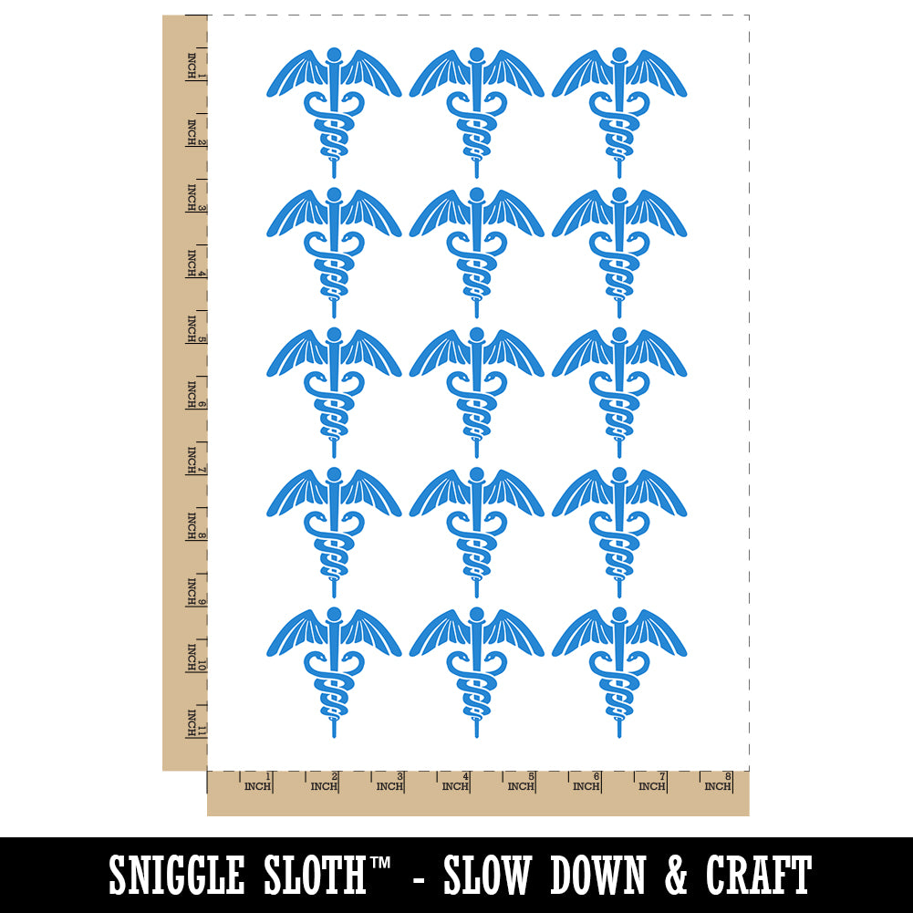 Caduceus Symbol Temporary Tattoos - Waterproof & Reusable Body Art