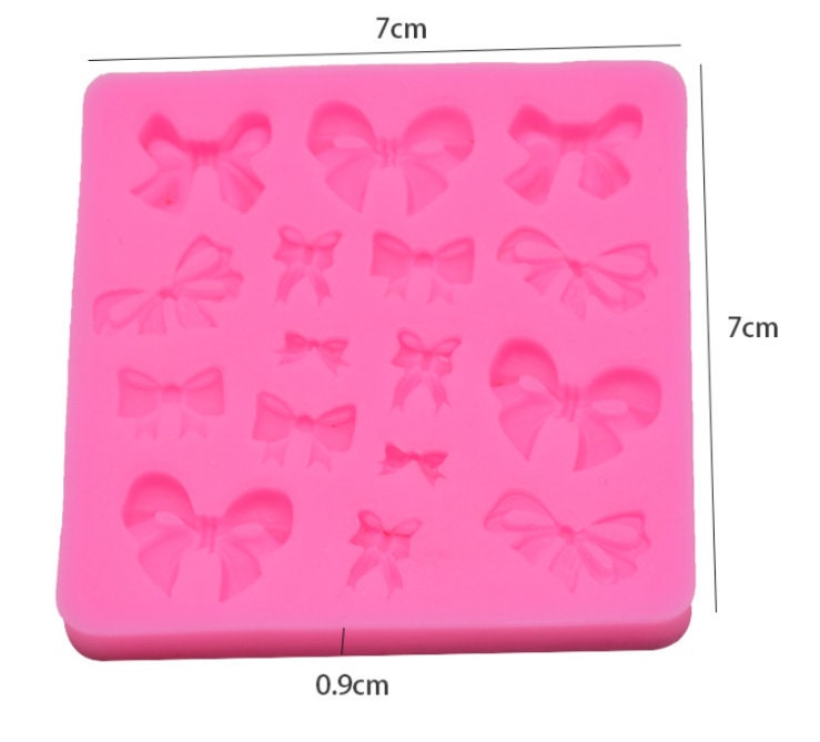 Silicone Bow Tie Mold - 16 Cavity Mini Bows for Crafting & Baking