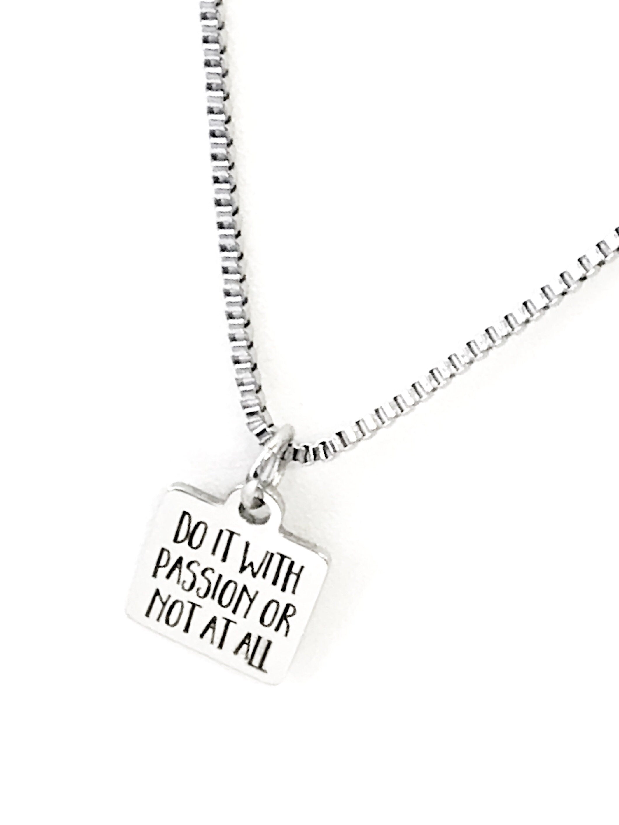 Inspirational "Do It With Passion" Stainless Steel Necklace