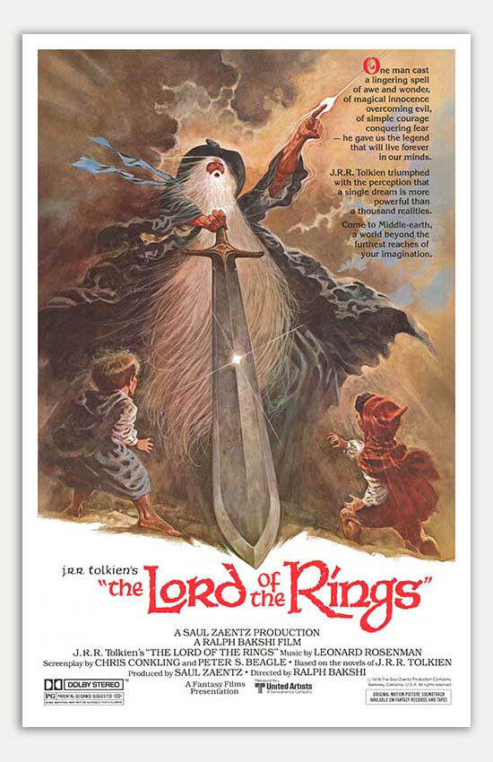 Vintage 1978 Lord of the Rings Movie Poster - 11 x 17
