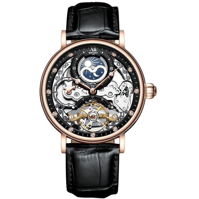 KINYUED Swiss Mechanical Watch with Double Calendar