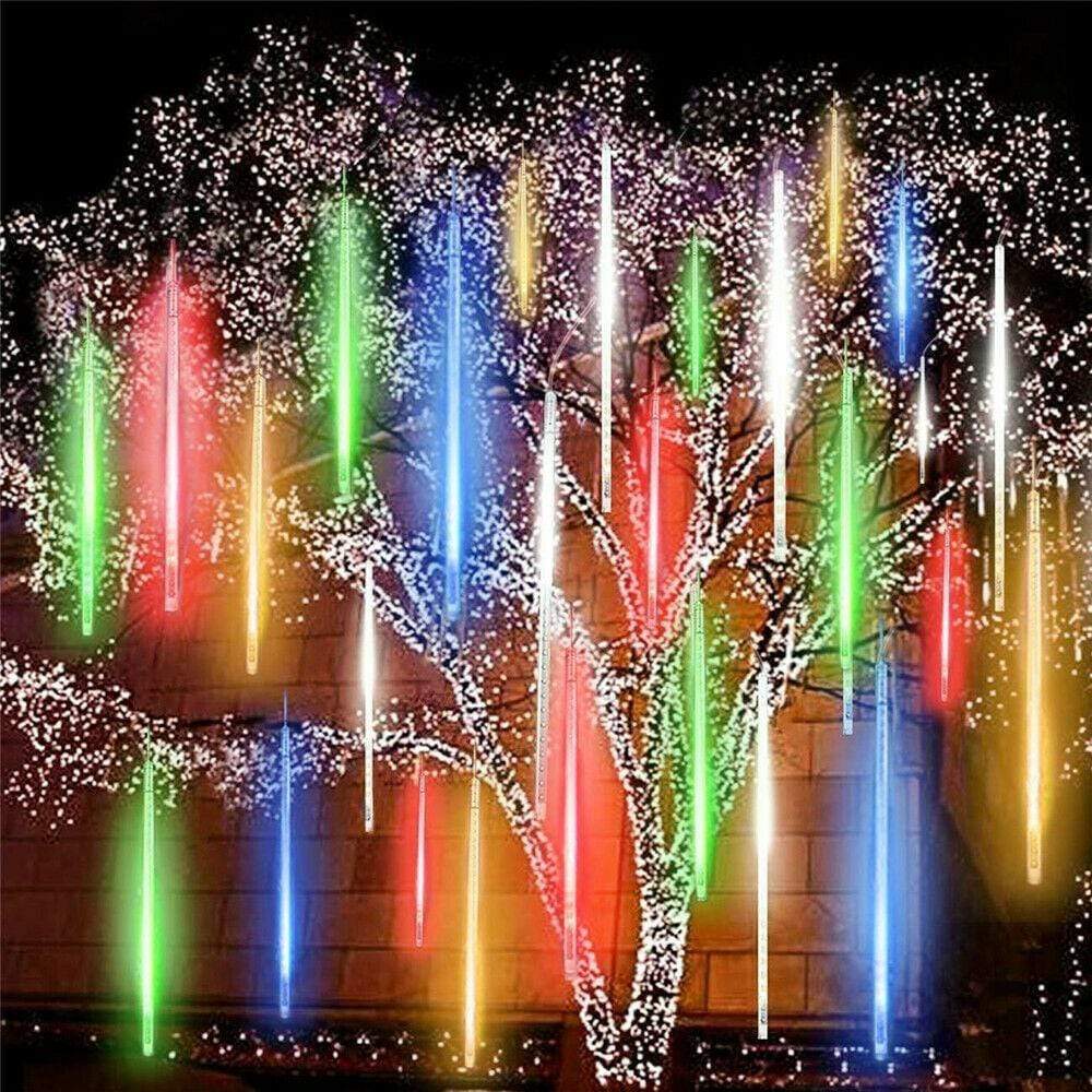 Solar Powered 288 LED Rainbow Meteor Shower Tree Lights