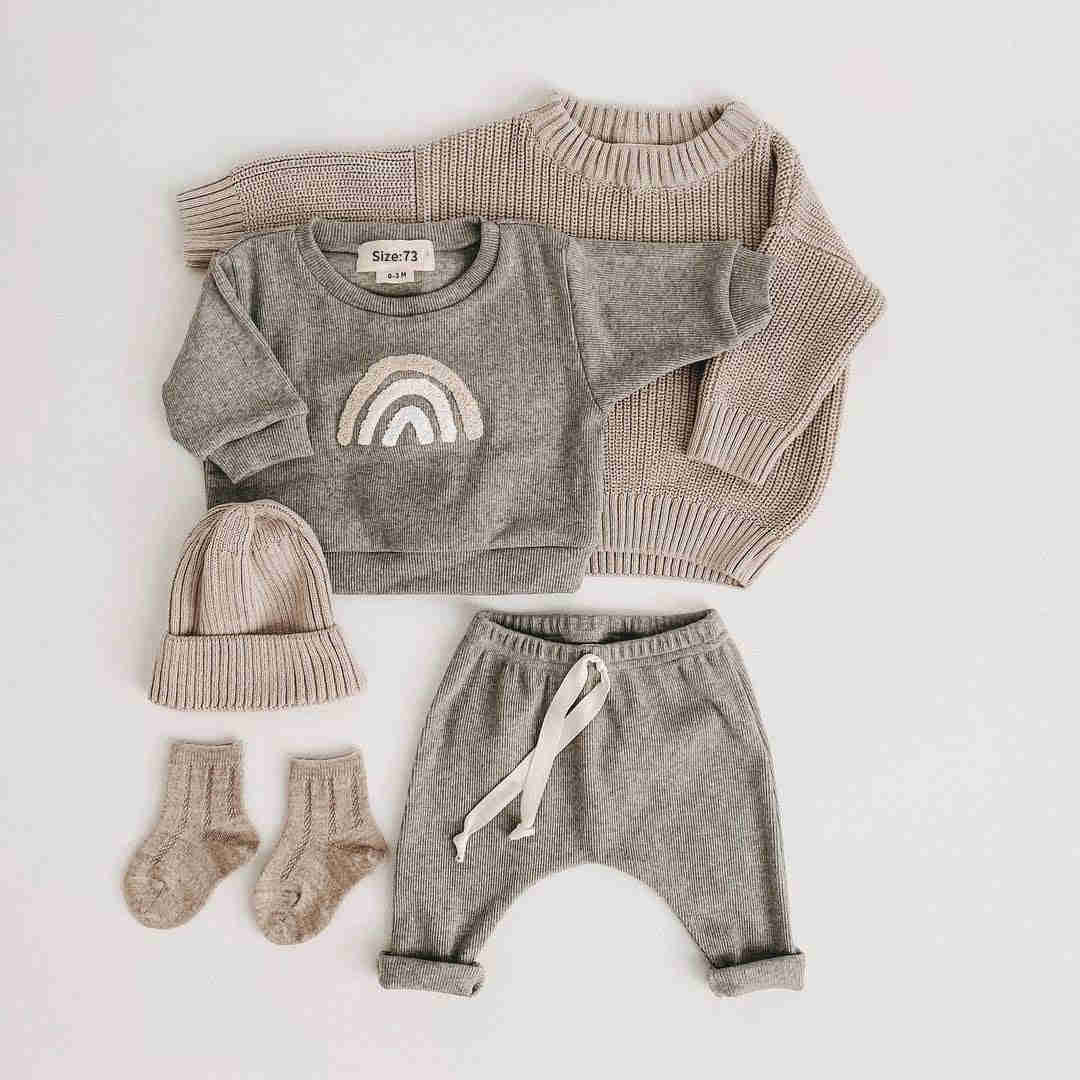 Casual Cotton Baby Outfit: Toddler Tops & Loose Trousers Set