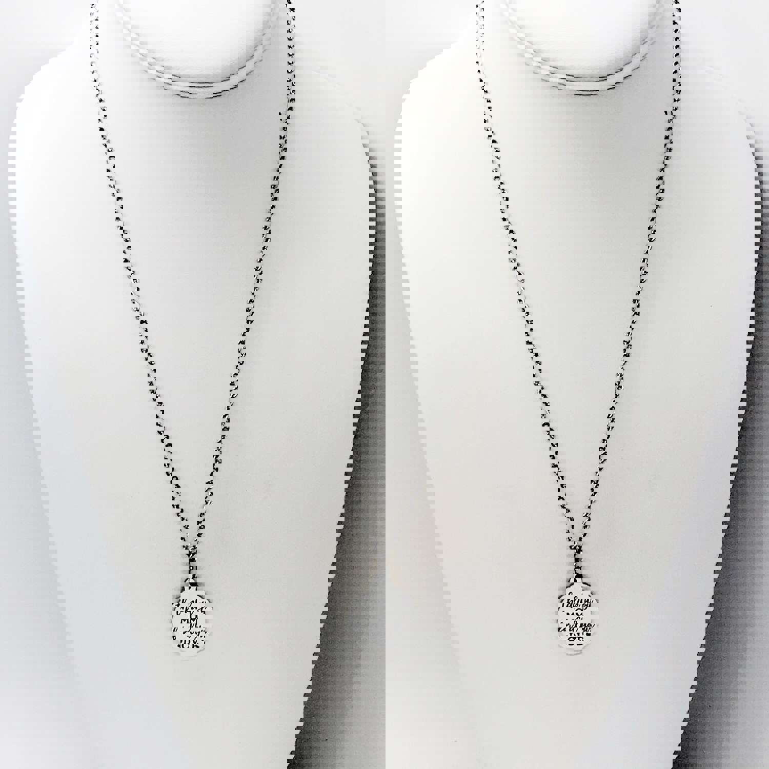 Stainless Steel "Thank You Mom" Engraved Pendant Necklace
