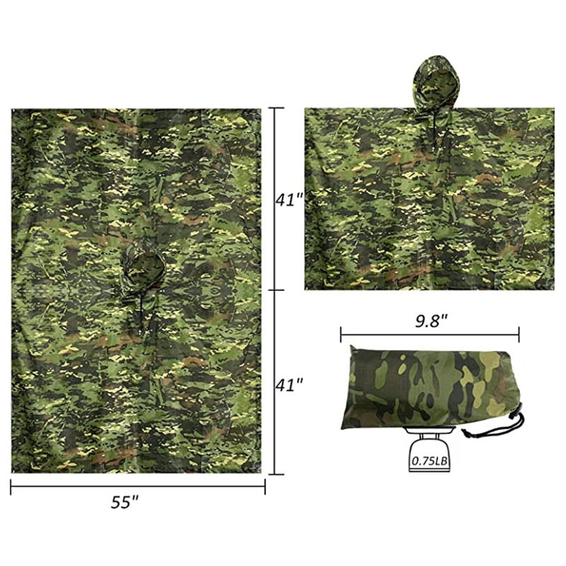 VILEAD Waterproof Poncho, Lightweight Polyester Raincoat for Outdoor Activities