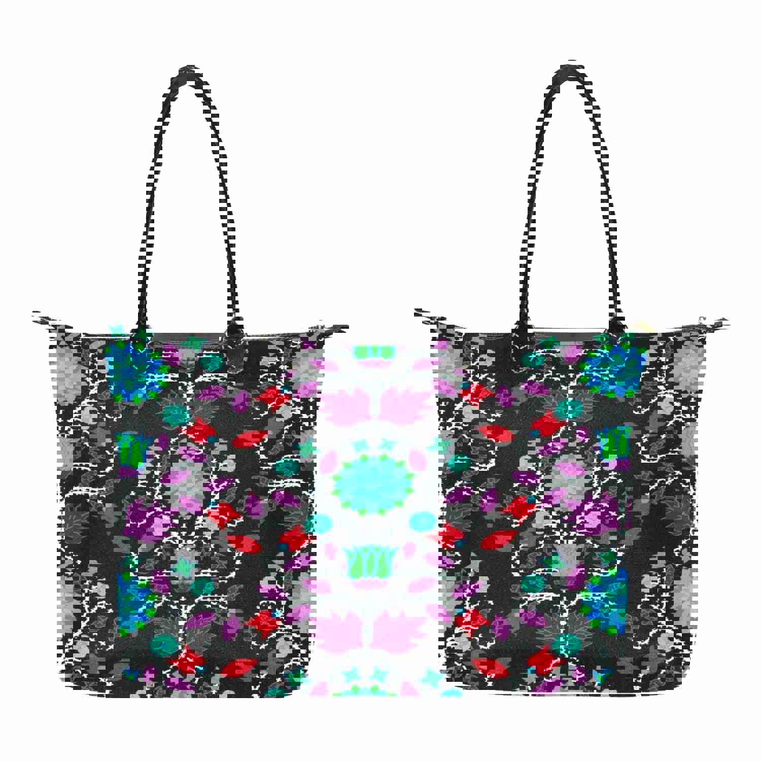 Stylish Nylon Floral Beadwork Single-Shoulder Handbag