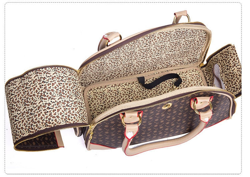 Premium Leather Pet Carrier Bag for Dogs and Cats