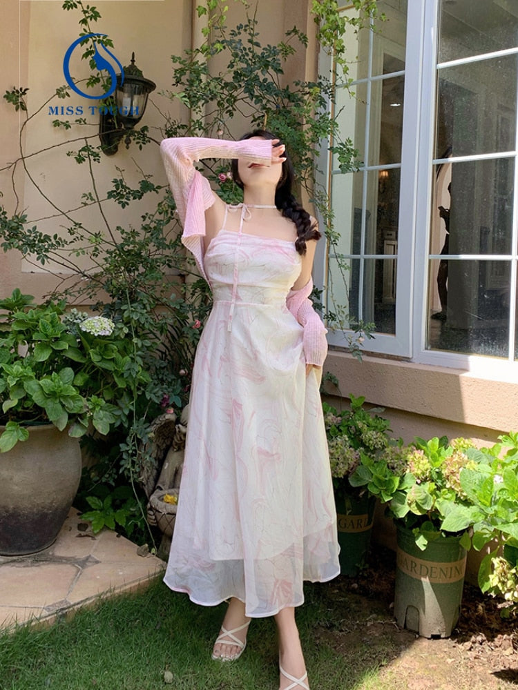 French Vintage Strap Dress for Women - Chic, Casual, and Elegant Summer Outfit 2023