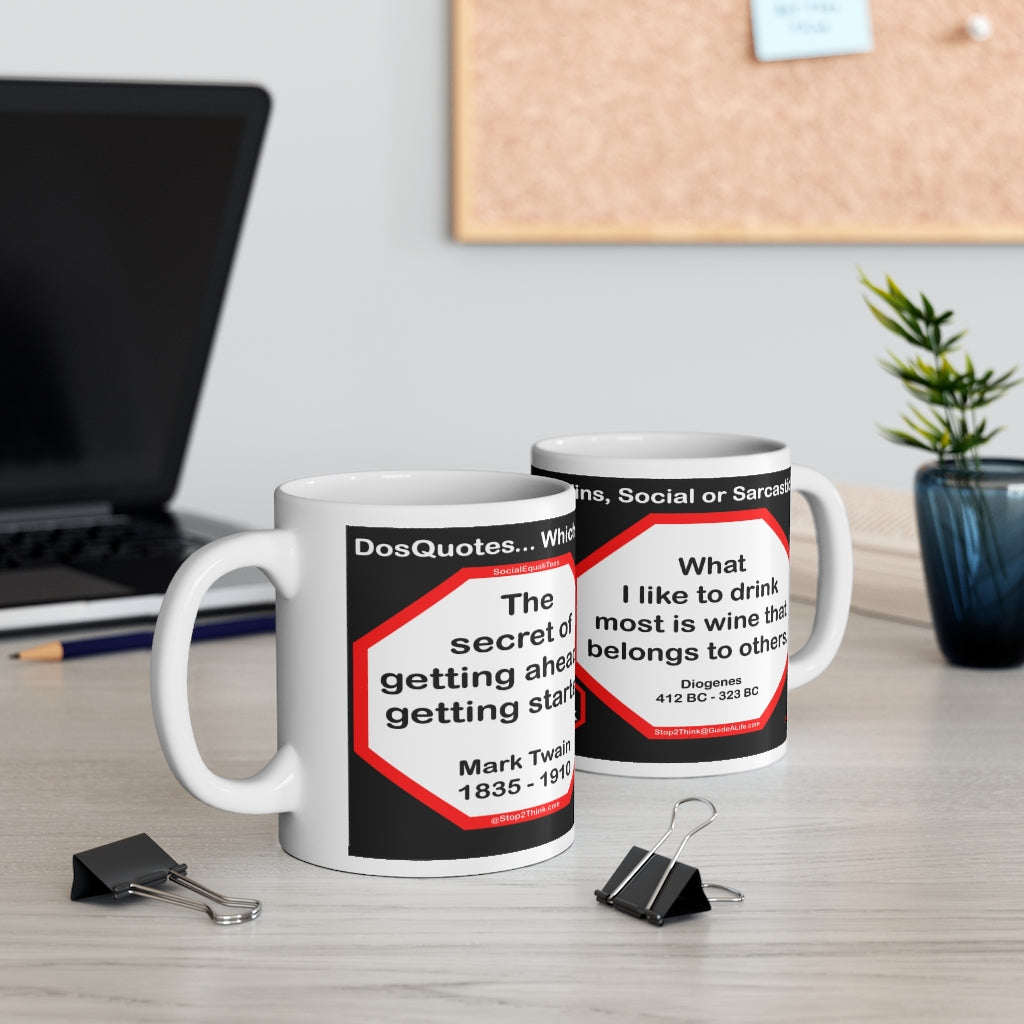 DosQuotes Mug: Twain vs. Diogenes - Wisdom in a Cup