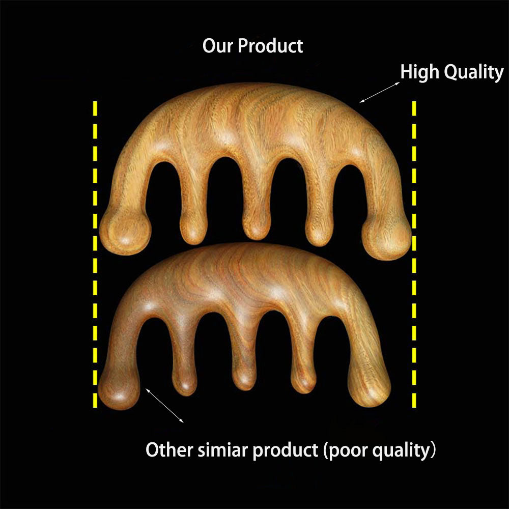 Green Sandalwood Meridian Massage Comb for Health Hair Therapy