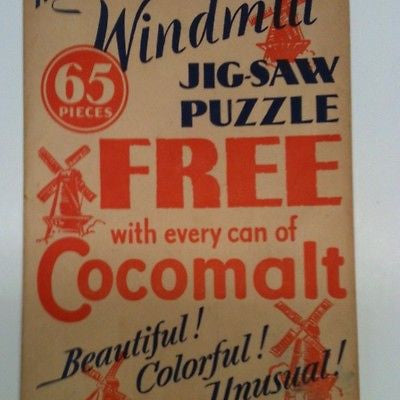 Vintage Cocomalt Chocolate Drink Windmill Puzzle