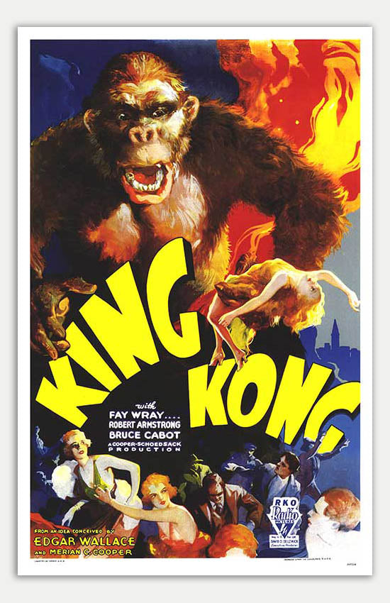 Vintage 1933 King Kong Movie Poster - 11 x 17 Style C Reprint