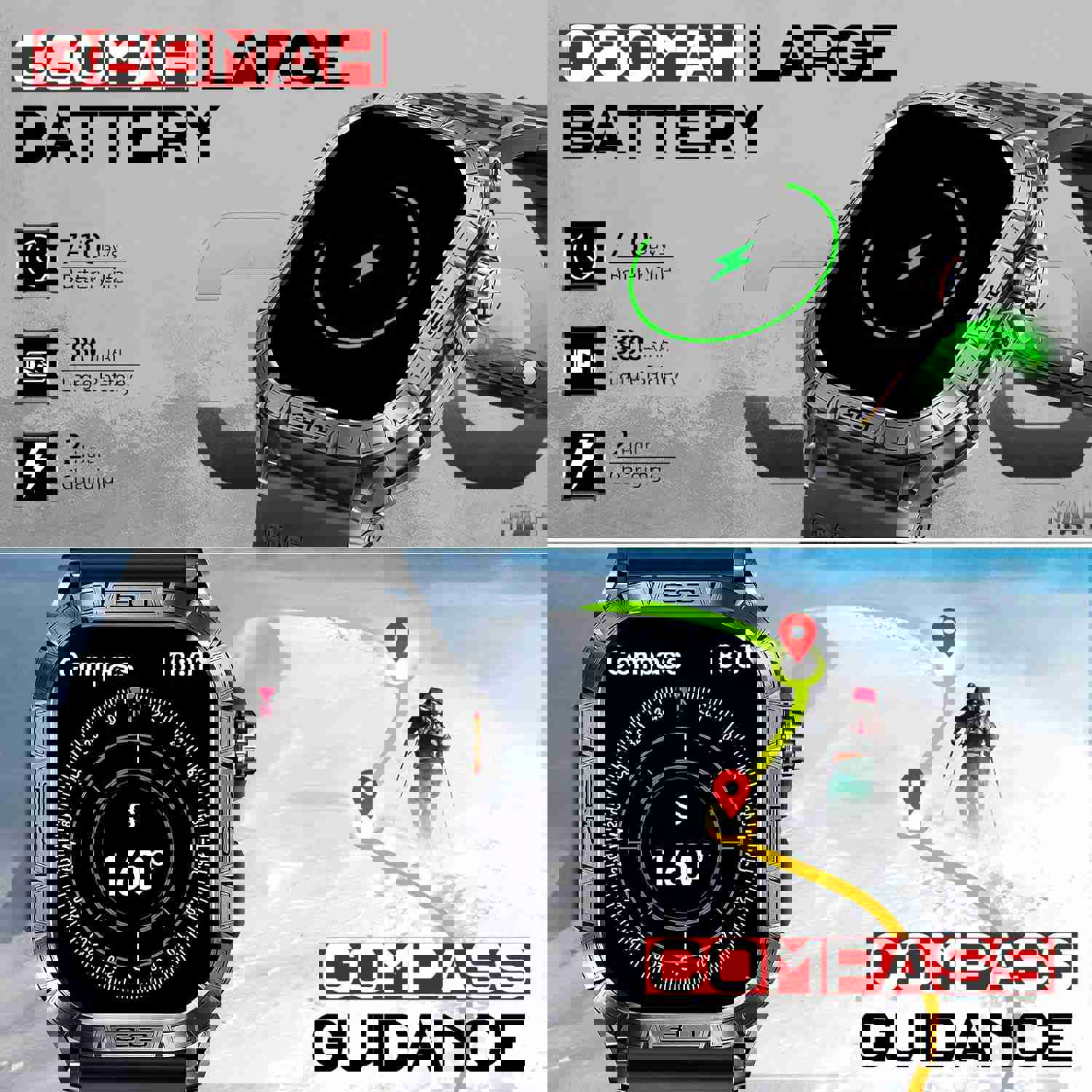 NEKTOM K63 Rugged Tactical Smartwatch for Outdoor Enthusiasts