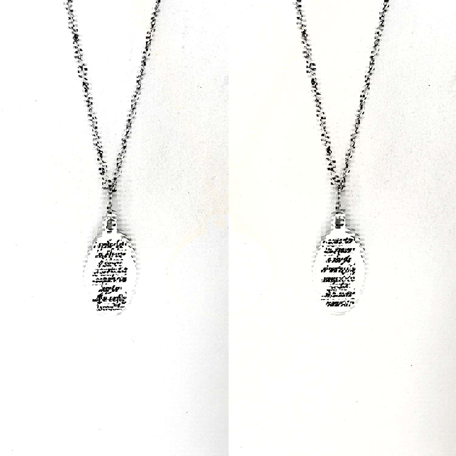 Stainless Steel Engraved Scripture Necklace, Romans 8:18