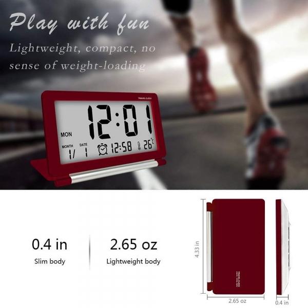 Portable Digital Travel Alarm Clock with Multifunction