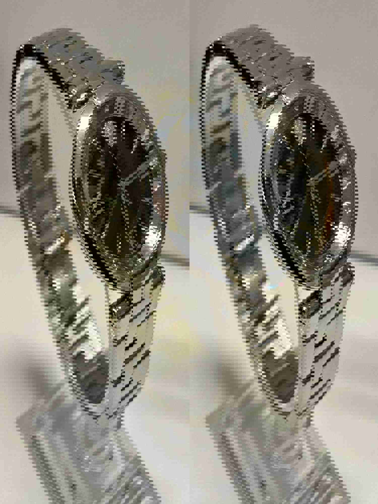 VERSACE Stainless Steel Elegance Unisex Watch with Unique Black Dial