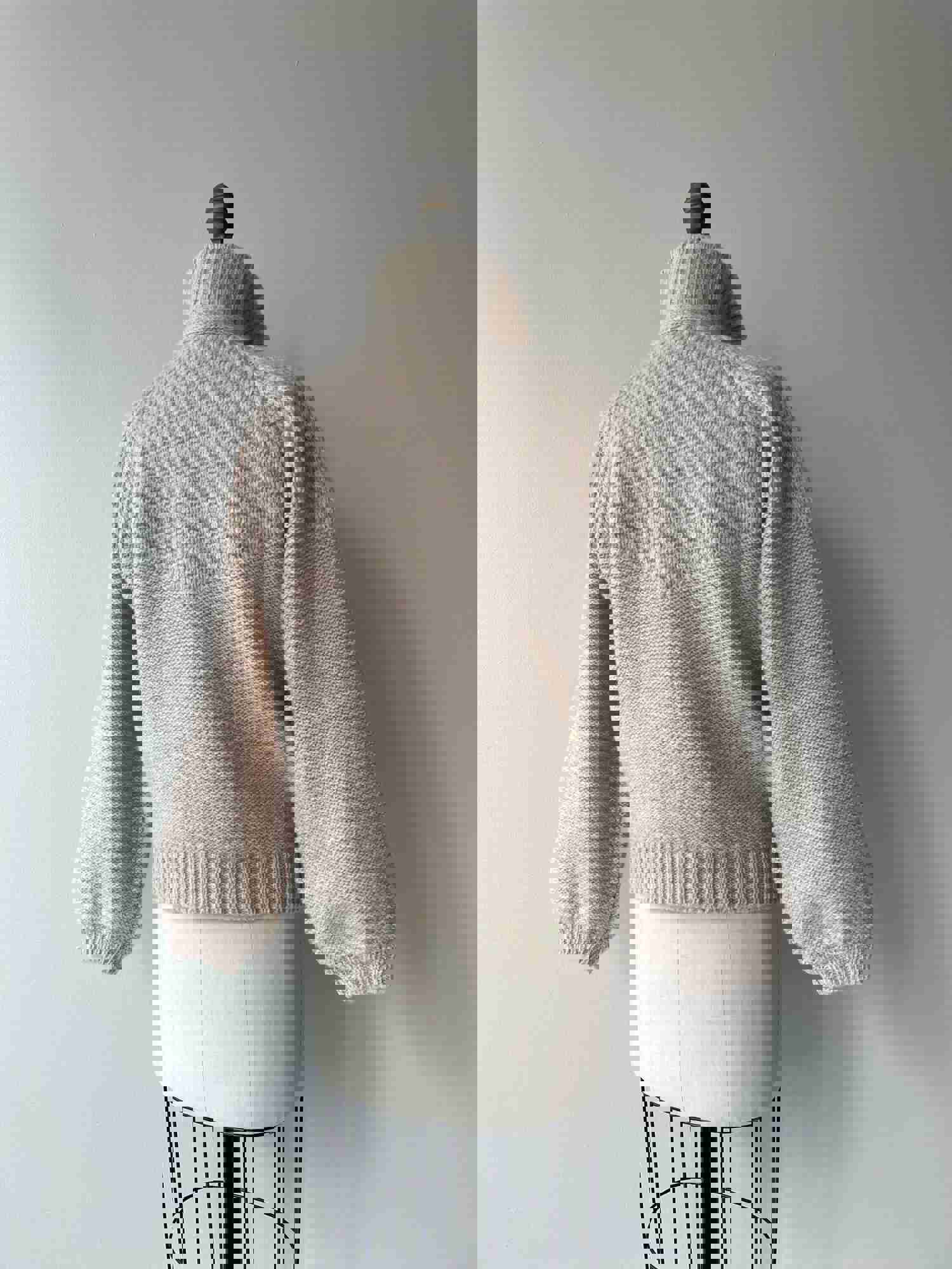 1970s Vintage Oatmeal Wool Knit Jacket