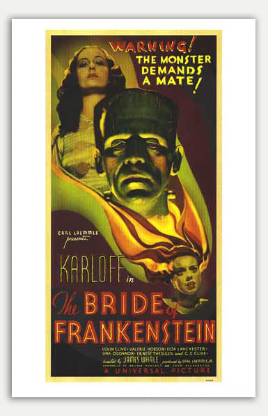 Bride of Frankenstein - 1935 Vintage Style B Movie Poster