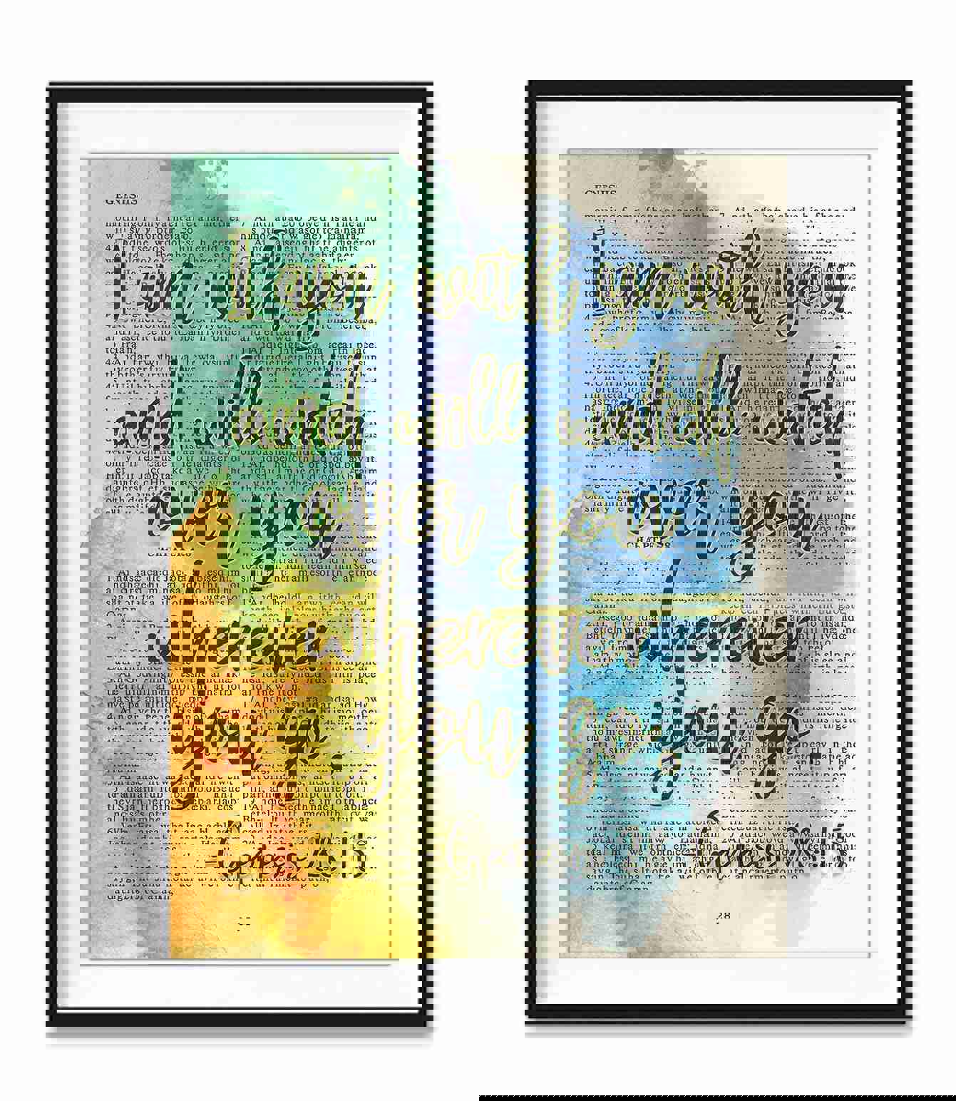Vintage Bible Art Print - Genesis 28:15 "I Am with You"
