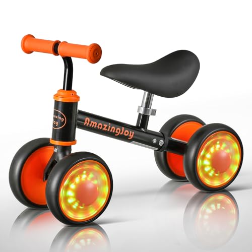 AmazingJoy 1-3 Years Toddler Balance Bike with Colorful Lights