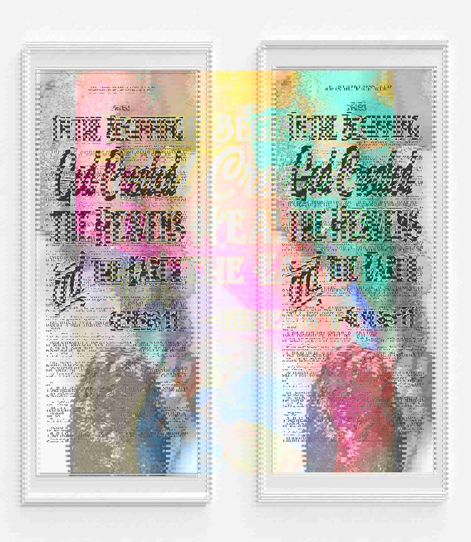 Inspirational Genesis Bible Verse Art Prints Set