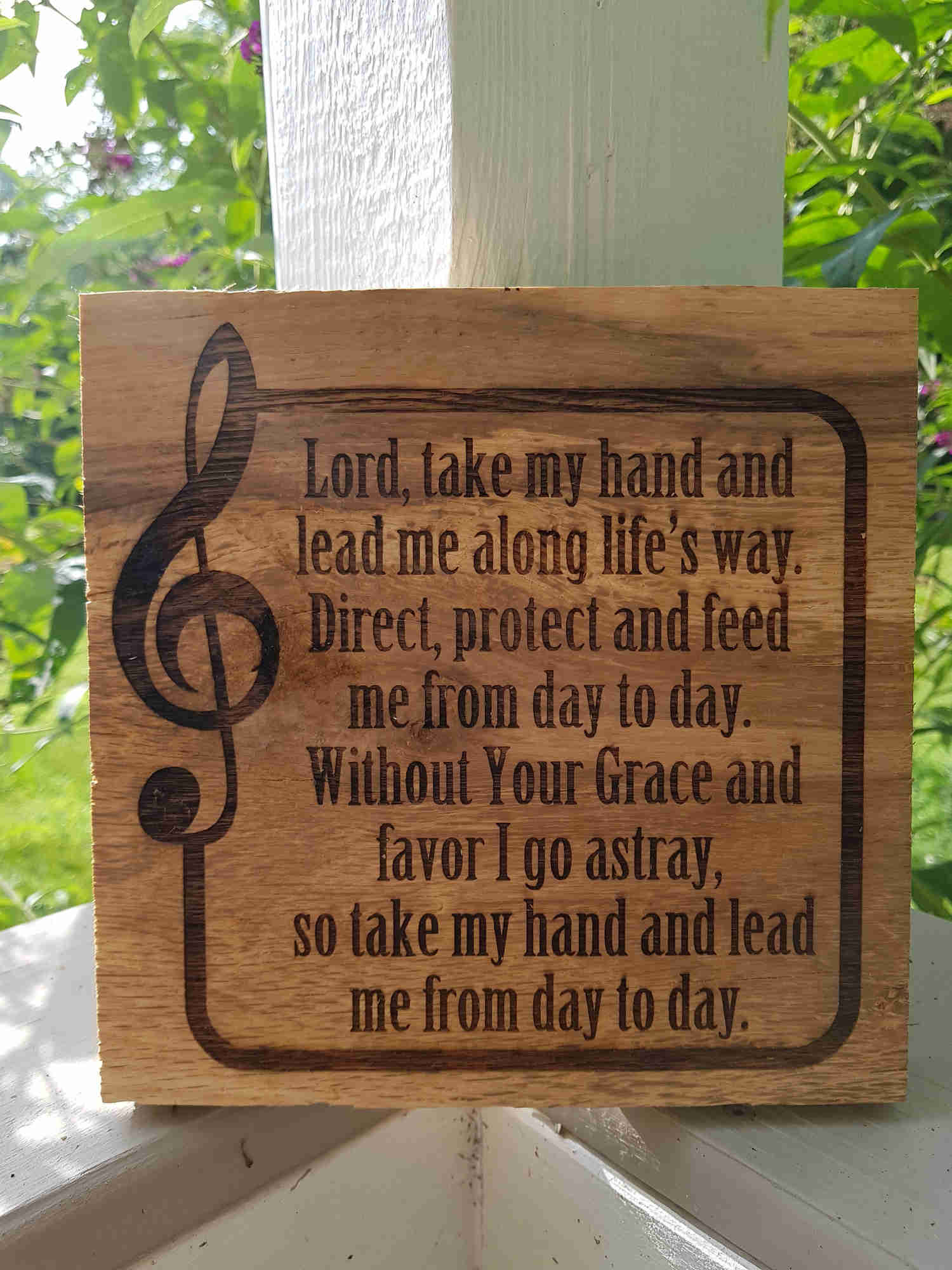 Custom Engraved Wood Sign with Personalized Scripture