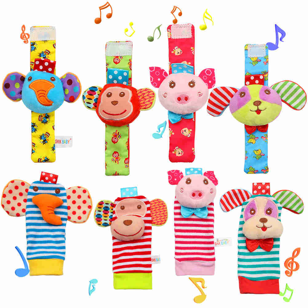 ACEKID 8pcs Plush Animal Toys for Baby Early Education