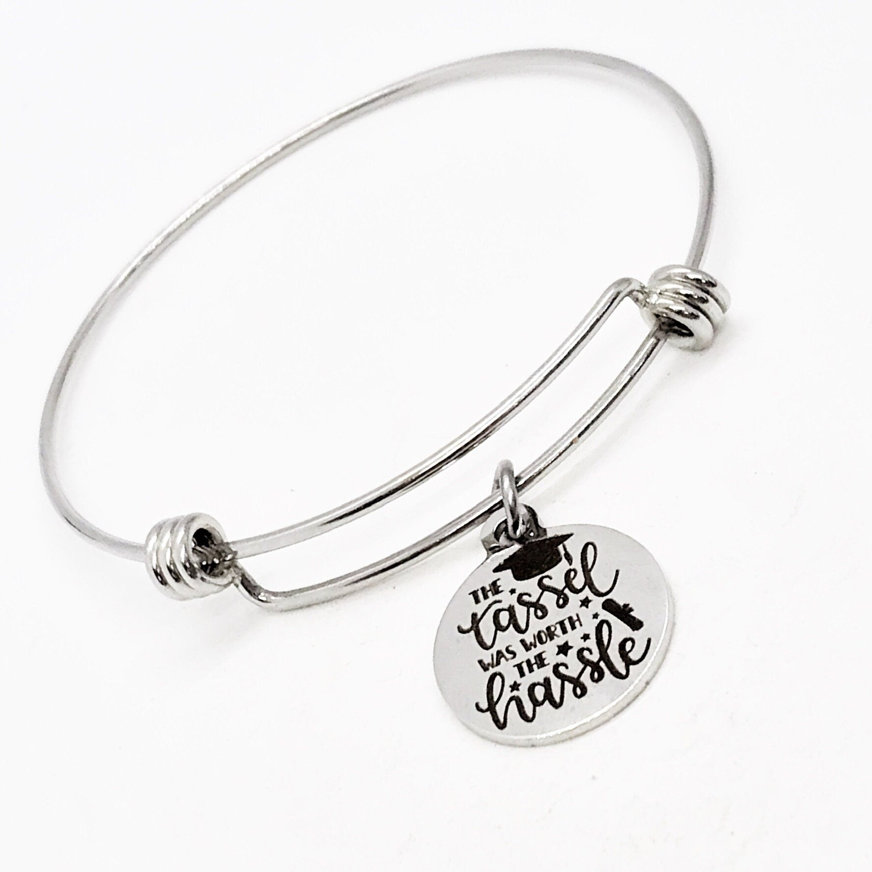 Graduation Tassel Bracelet, Stainless Steel Charm Jewelry
