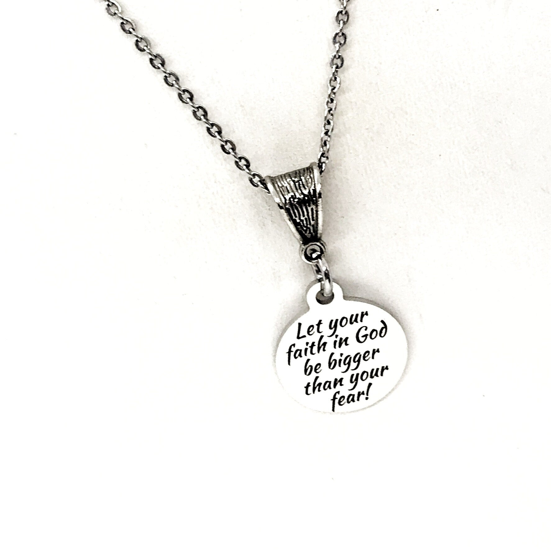 Faith-Inspired Stainless Steel Pendant Necklace, Christian Jewelry Gift