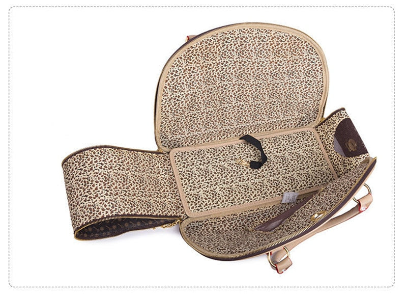 Premium Leather Pet Carrier Bag for Dogs and Cats